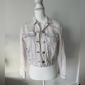 Zara Z1975 Women’s Cropped White Denim Jacket
